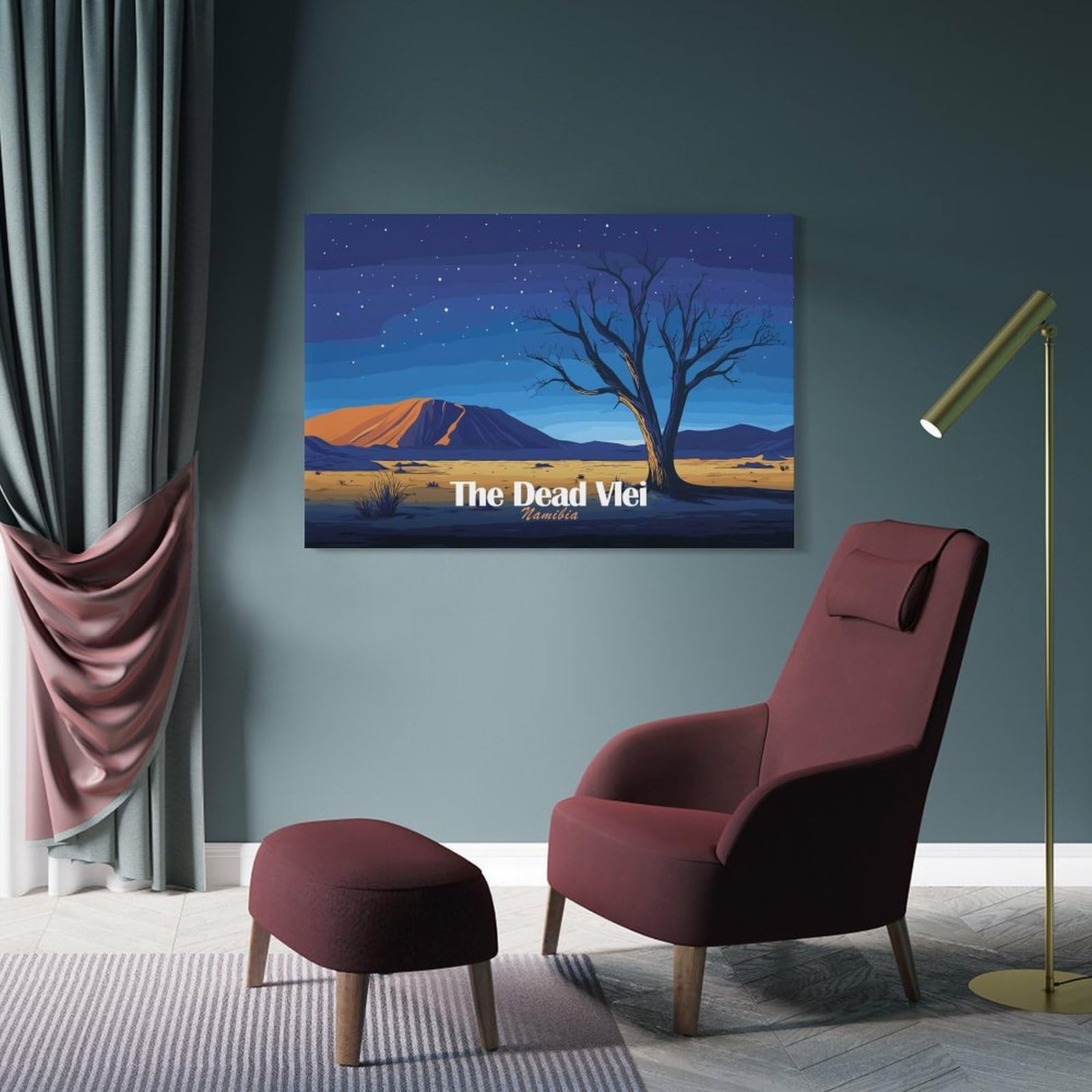 Junmoney Frame-Style-20-1 The Dead Vlei Namibia Landscape Canvas Wall Picture, 20X30inch(50X75cm), For Flats, Guest Rooms Or Compact Rooms, An Easy Choice For New Home Styling