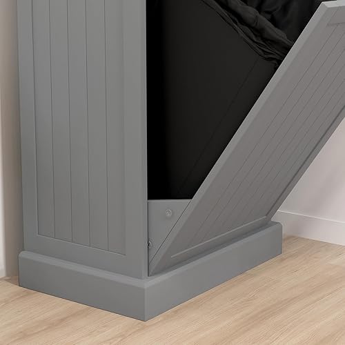 Miniatura 9 de HOMCOM Gabinete de basura abatible para cocina, armario de reciclaje con cajón, color gris