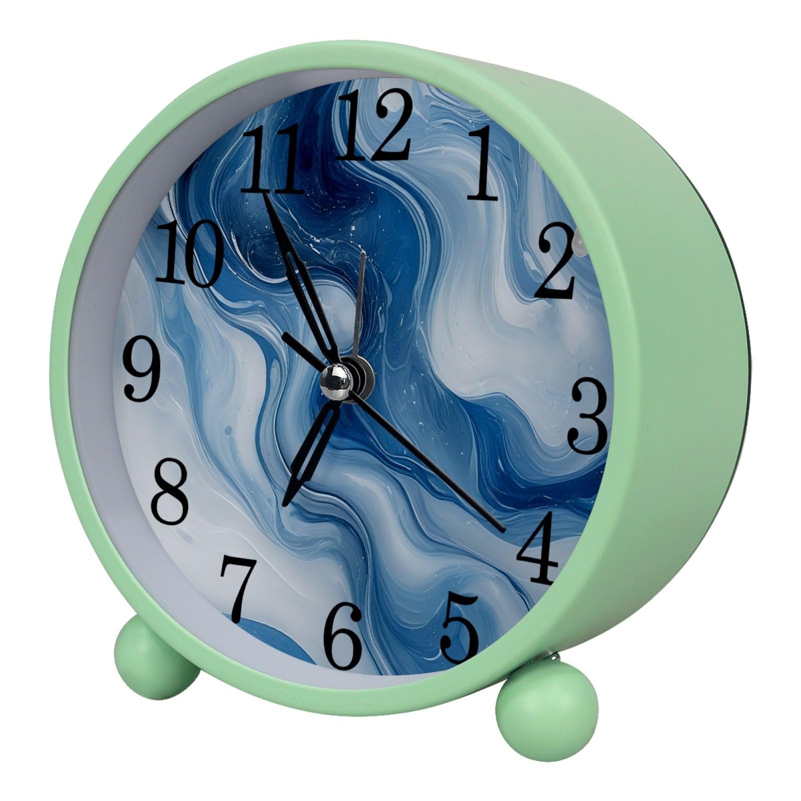 etoenbrc Silent Analog Alarm Clock with Light Slient Plastic Table Clock Small Battery Operated Clock for Living Room Bedroom Decor（Color355）
