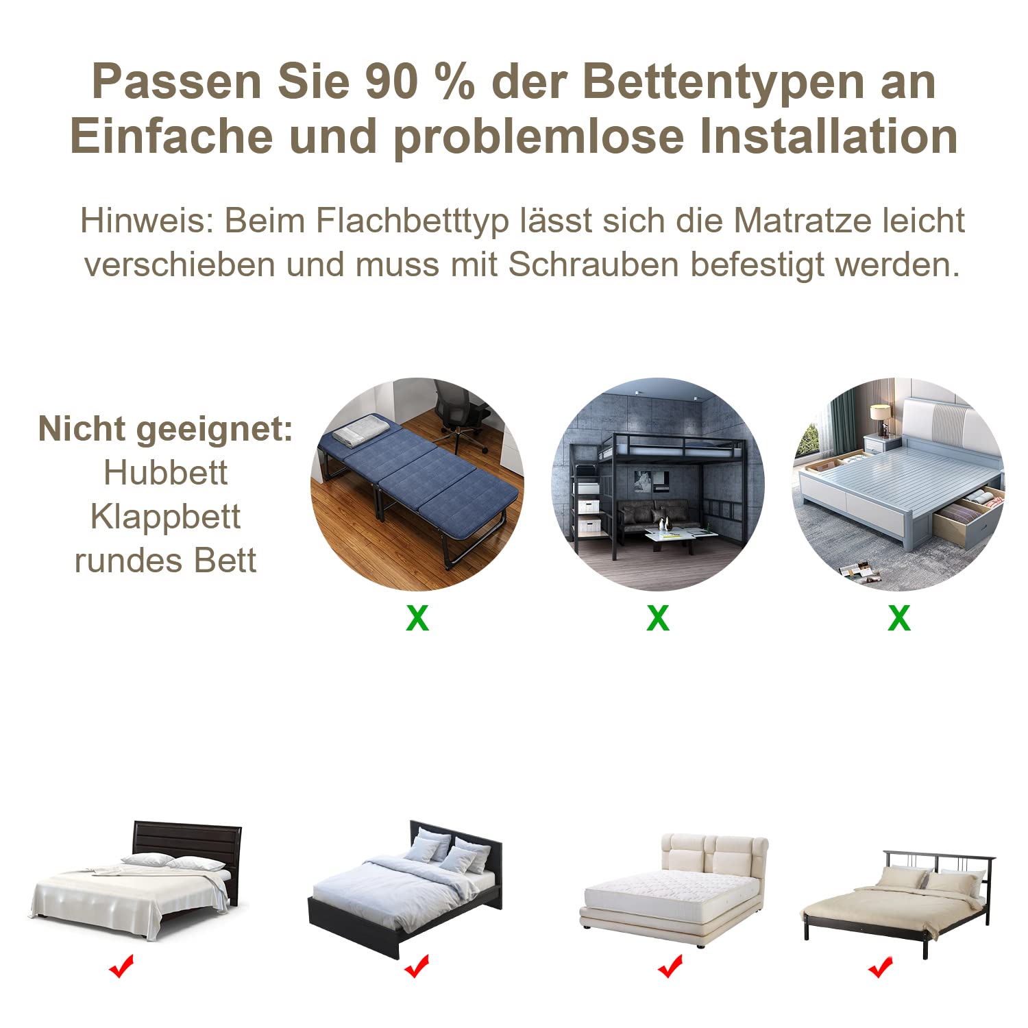Bettgitter 200 x 80cm, Bettschutzgitter Rausfallschutz Bett Klappbar für Kinder & Elternbetten, Kinderbettgitter mit luftiges Netz einfache Montage, Hoch 64 bis 96cm, Grau