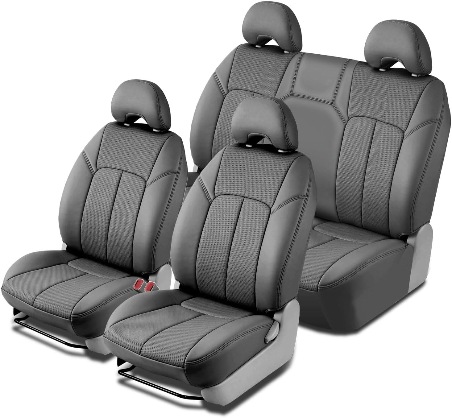 Clazzio 2016-2023 Toyota Tacoma Double Cab Manual Driver Seat Gray Leather Seat Cover