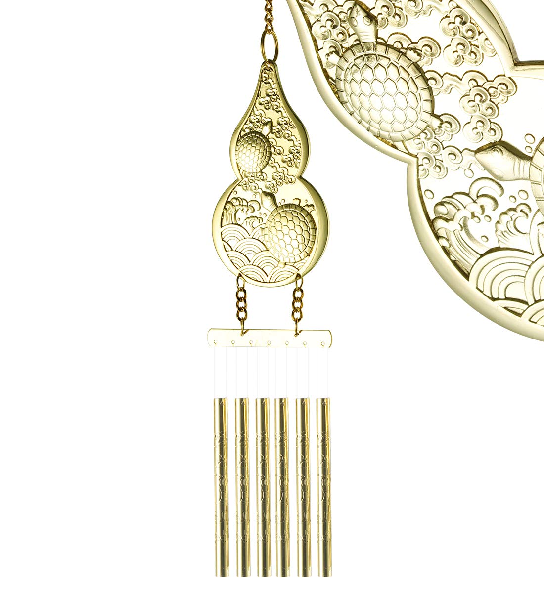 I-MARTI-MART Feng Shui Brass Gourd, Wu Lou, Hu Lu, Lou Shui 6 Rod Windchime