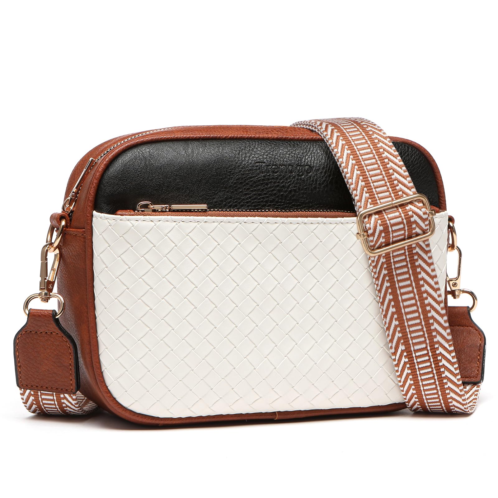 Crossbody Purses for Women Vegan Leather Small Handbags Bags with Detachable Coin Pouch Adjustable Guitar Wide Strap