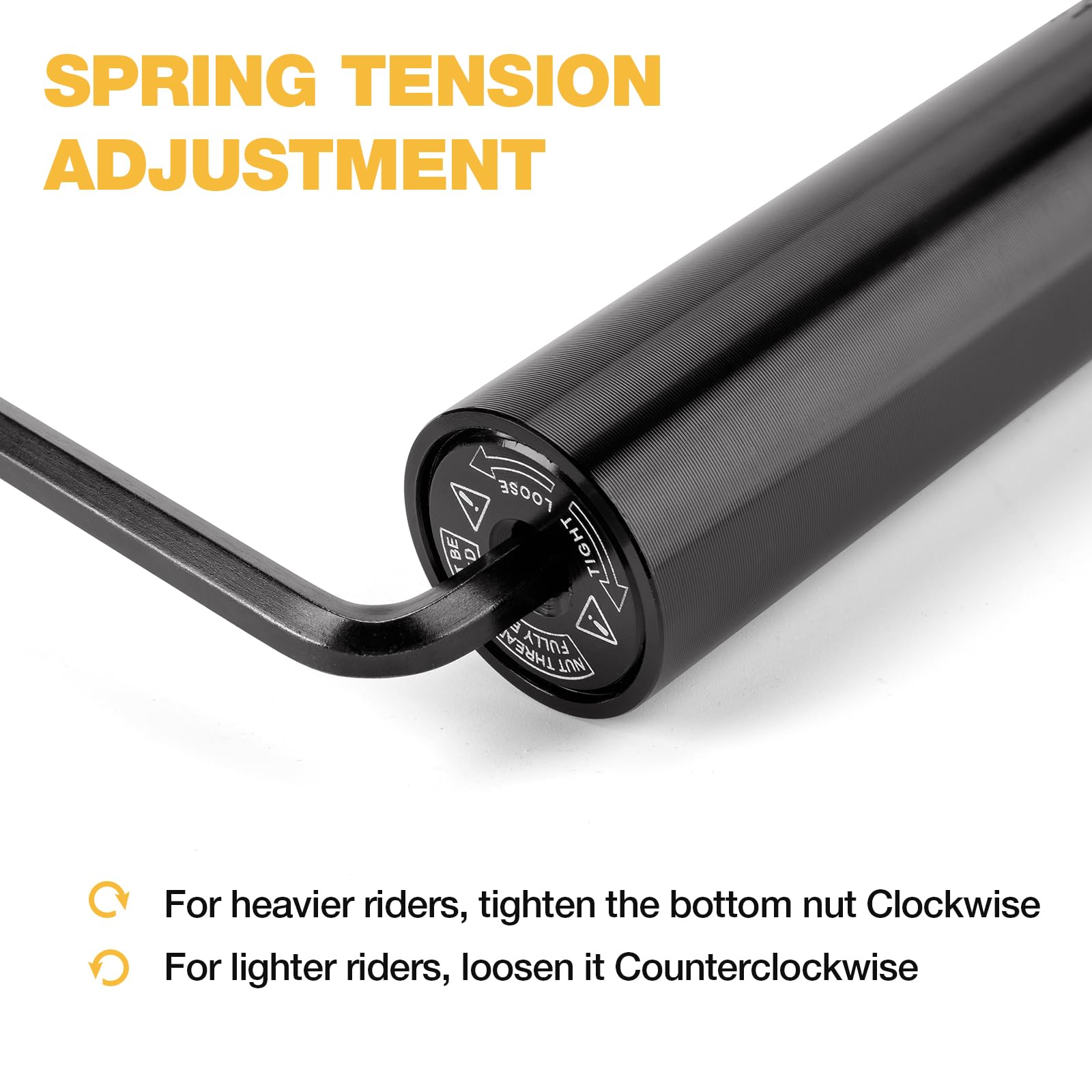 CXWXC Tige de selle de vélo 27,2 30,9 31,6 mm x 400 mm – Amortisseur de chocs – Ressort hélicoïdal réglable confortable pour Touring et Bikepacking