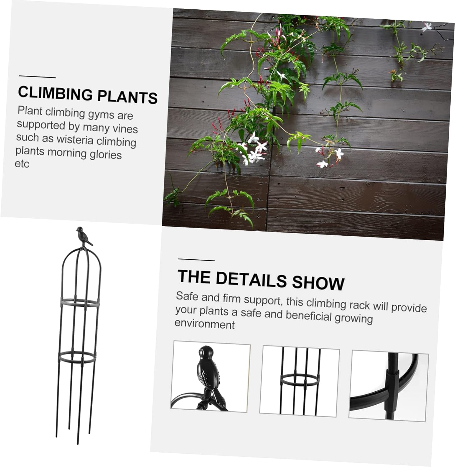 1set Detachable Plant Climbing Rack Sturdy Garden Support for Vines Height Versatile Outdoor Indoor Use Easy to Install Plant Vine Shelf for Vertical Growth
