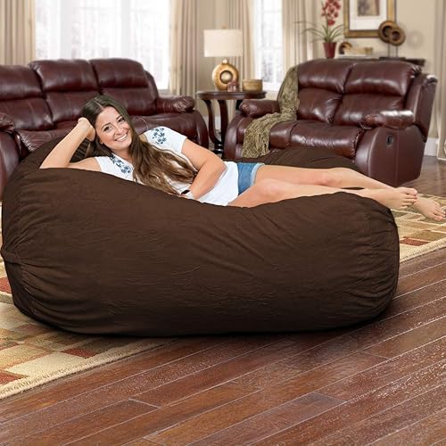 Miniatura 2 de ULTIMATE SACK Sillón puf tumbona muebles rellenos de espuma gigante, fundas lavables a máquina, costuras dobles, forro interior duradero y espuma