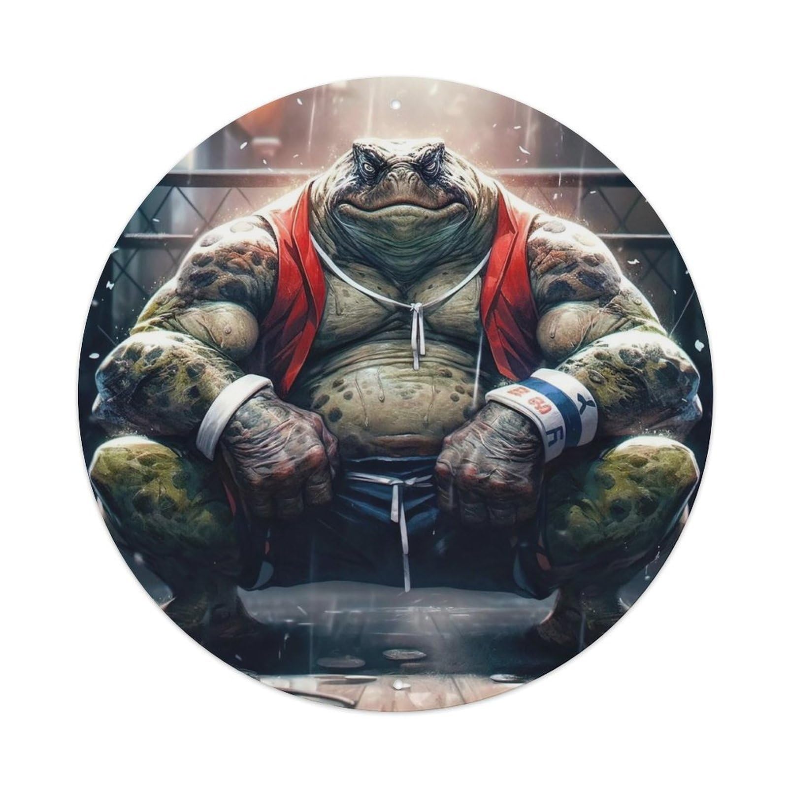 Animal Artwork Frog Boxer Metal Tin Sign