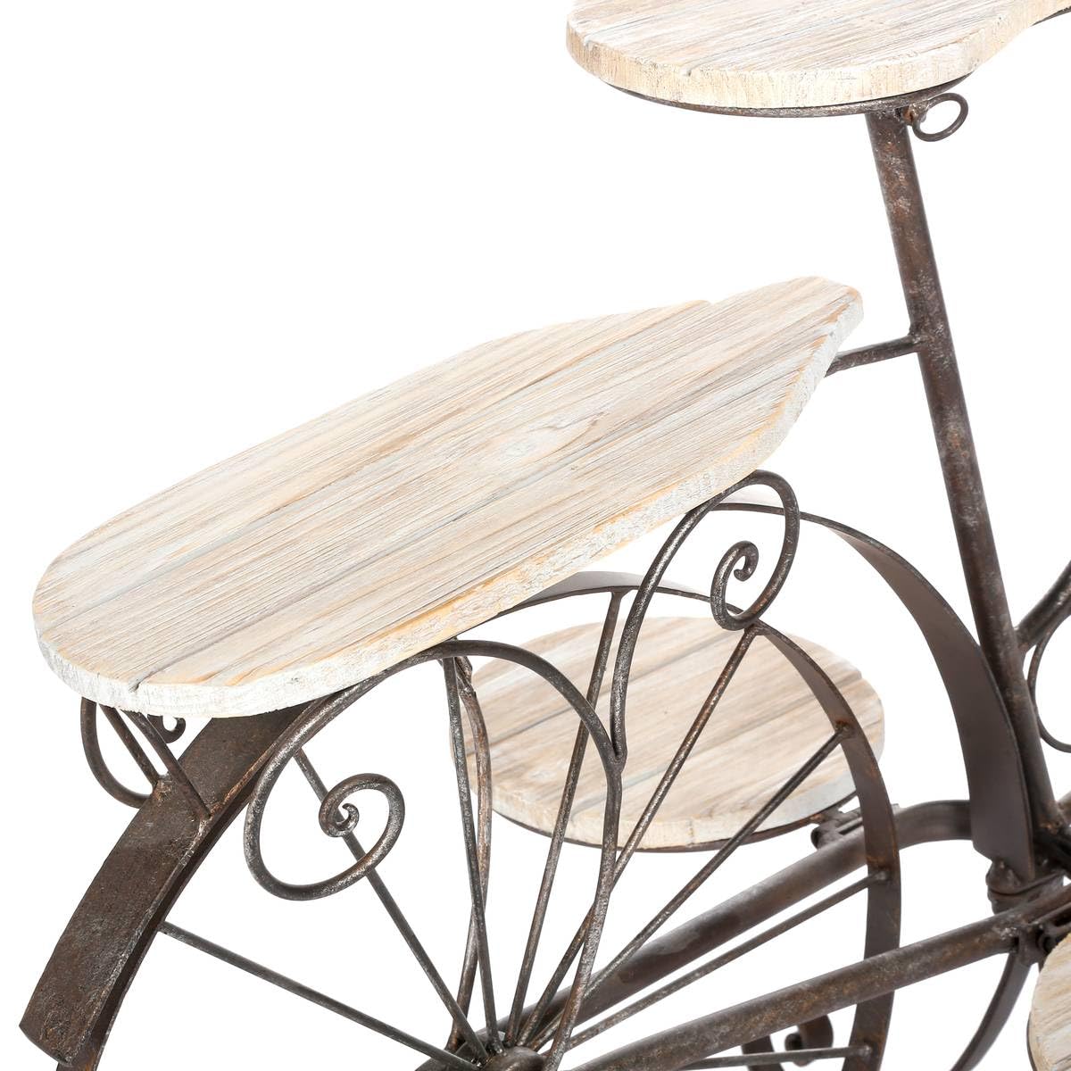 HESPERIDE Atmosphera - Pflanzenständer Fahrrad - Metall und Holz - schwarz - H59 cm - Schwarz