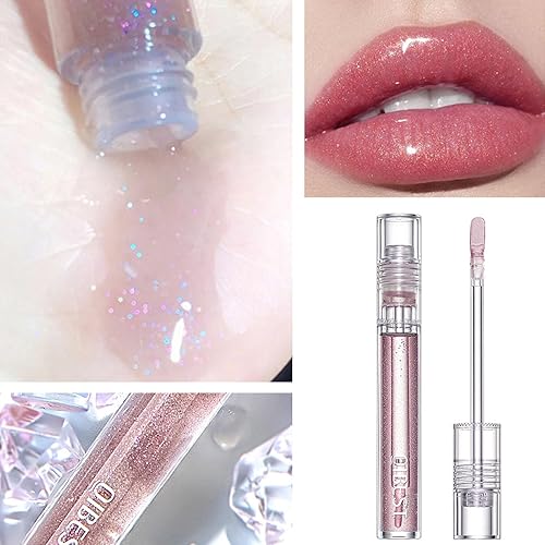 Miniatura 2 de Brillo de labios rosa hidratante Shimmer - Brillo de labios brillante hidratante - Brillo de agua brillante - Aceite de labios voluminoso - Brillo