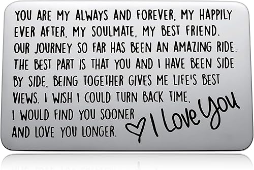 Tarjeta de cartera de notas de amor para novio, esposo, de novia, esposa, tarjetas de aniversario, regalos para cónyuge, relación a larga distancia,