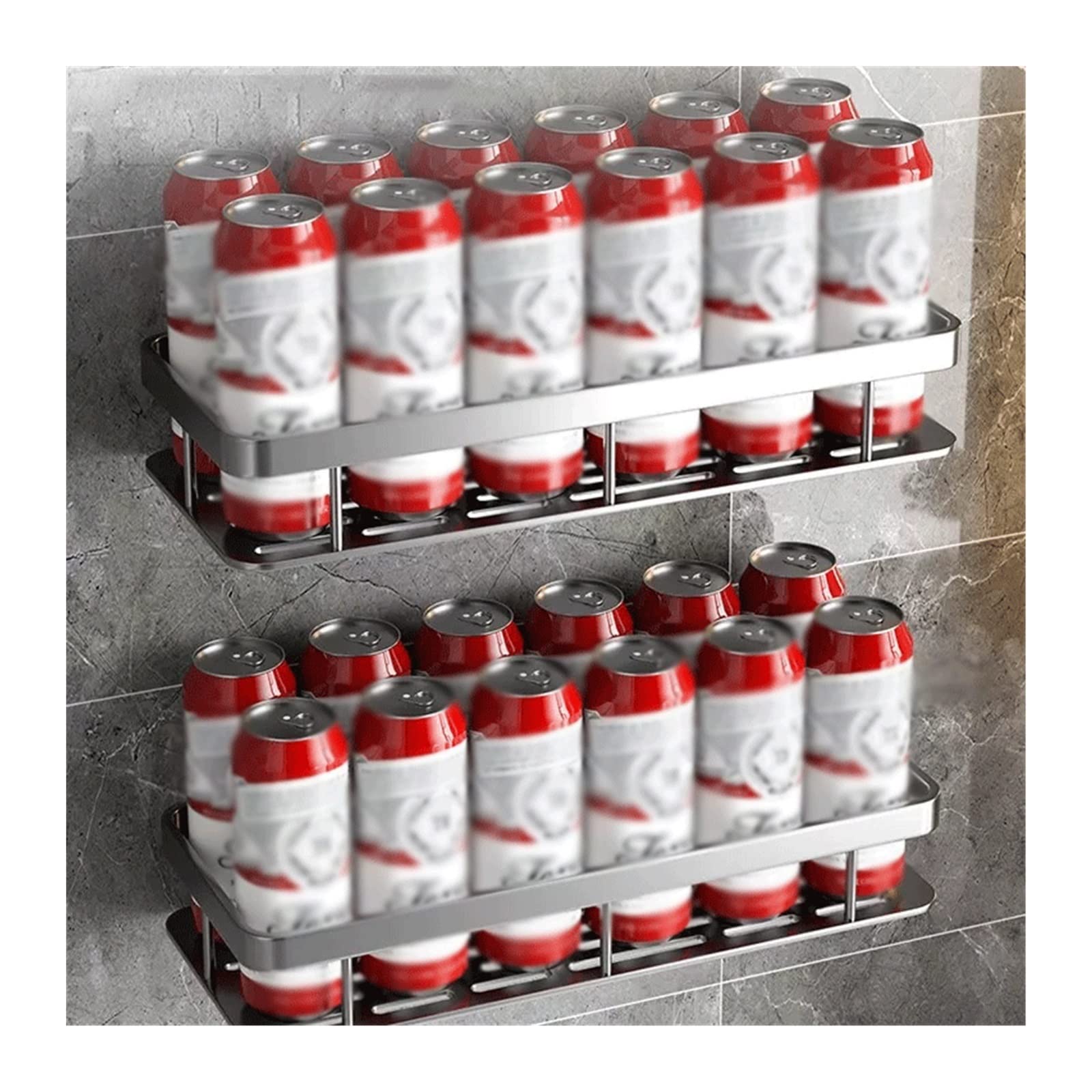 Ripiano per doccia Rack di stoccaggio Lavabo for WC semplice a doppio strato Organizer(Grijs)