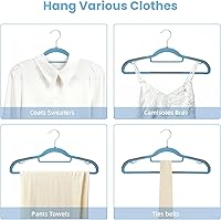 Vista 6 de Perchas de plástico estándar de alta resistencia, paquete de 50 con diseño antideslizante, gancho giratorio de 360, organizador que ahorra espacio