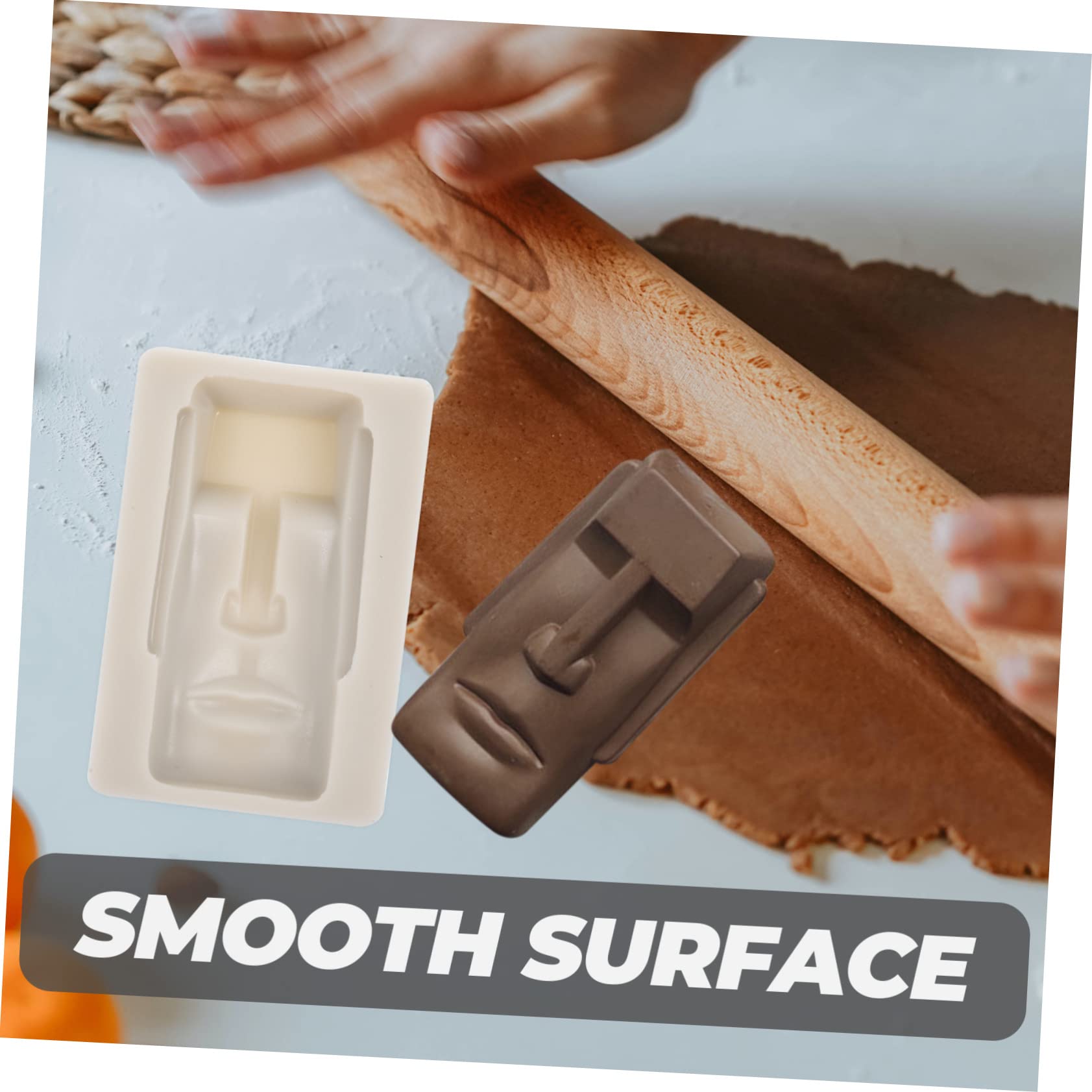 TOPBATHY 5pièces Moule à Chocolat Silicone Moai Moule Décoratif Pour Biscuits Et Gâteaux De Pâques à Fondant Pour Chocolat
