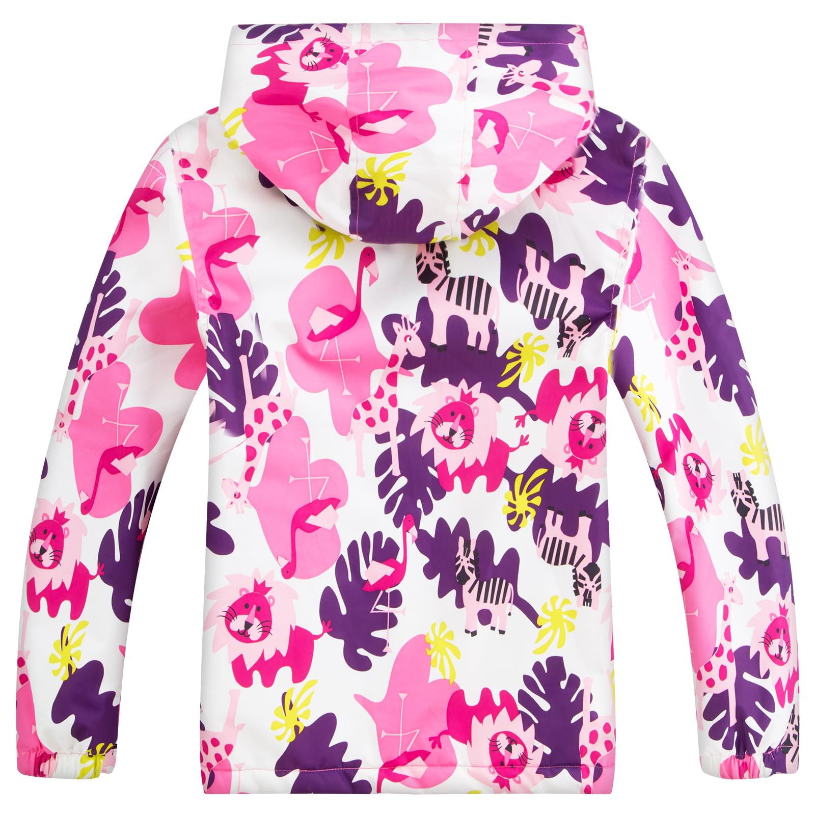 Fewlby Giacca Impermeabile con Cappuccio, Bambini Giacca a Vento Impermeabile con Cappuccio Cappotto Foderato in Pile Ragazze Capispalla, 9-10 Anni