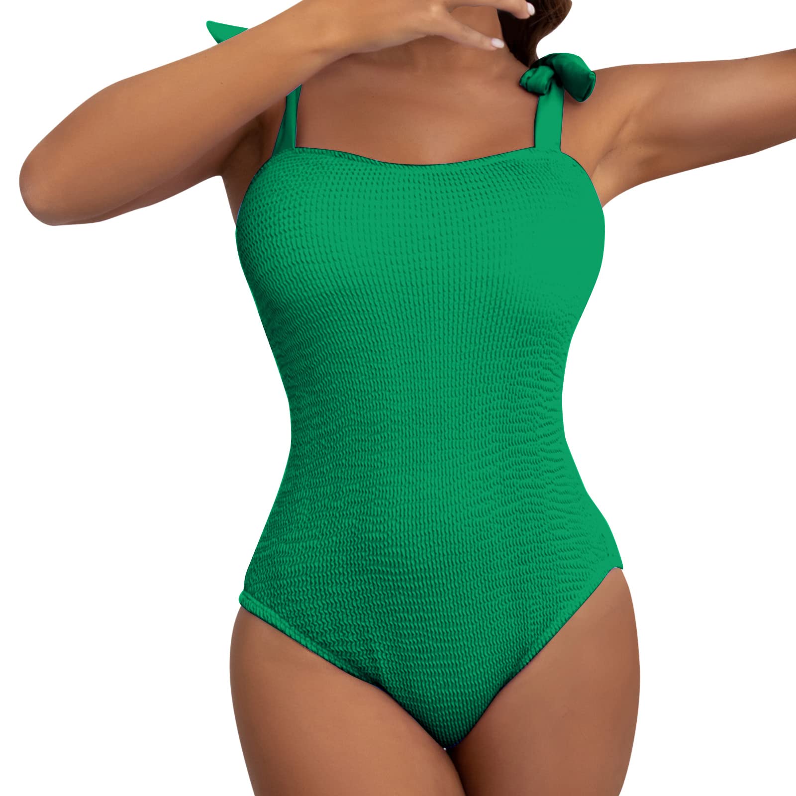 Generico Bikini Negro Curvy Traje de Baño Mujer Completo de Playa Bikini Sexy Trajes de una Pieza Bikini Conjunto Sexy Color Sólido Beachwear Swimwear Deportivo Mar Verano Primavera 2024 Firmado,