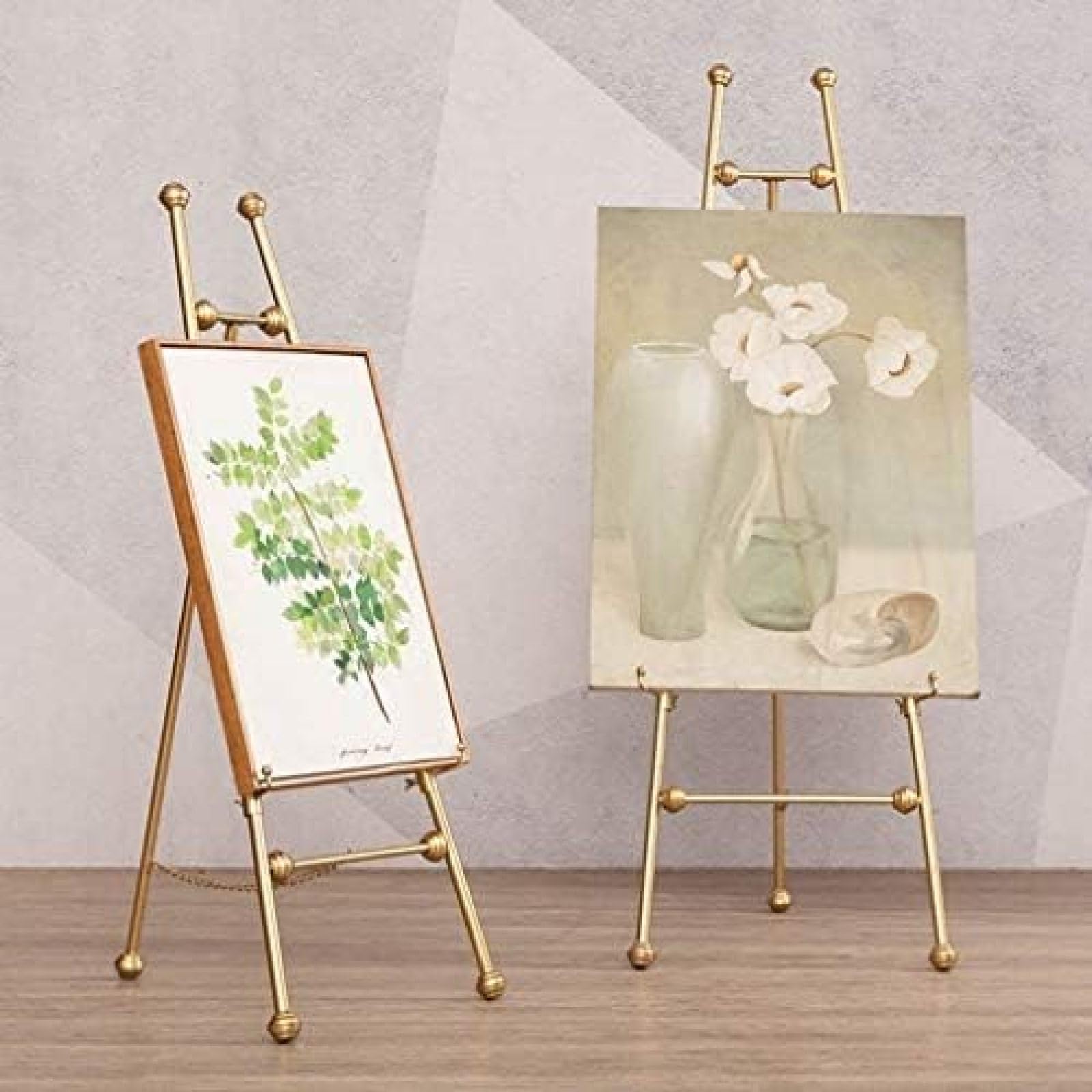 Cavalletto Dorato GRENTY Da 146 Cm Per Cartelli | 4 Altezze Regolabili, In Metallo Resistente Per Matrimoni E Mostre