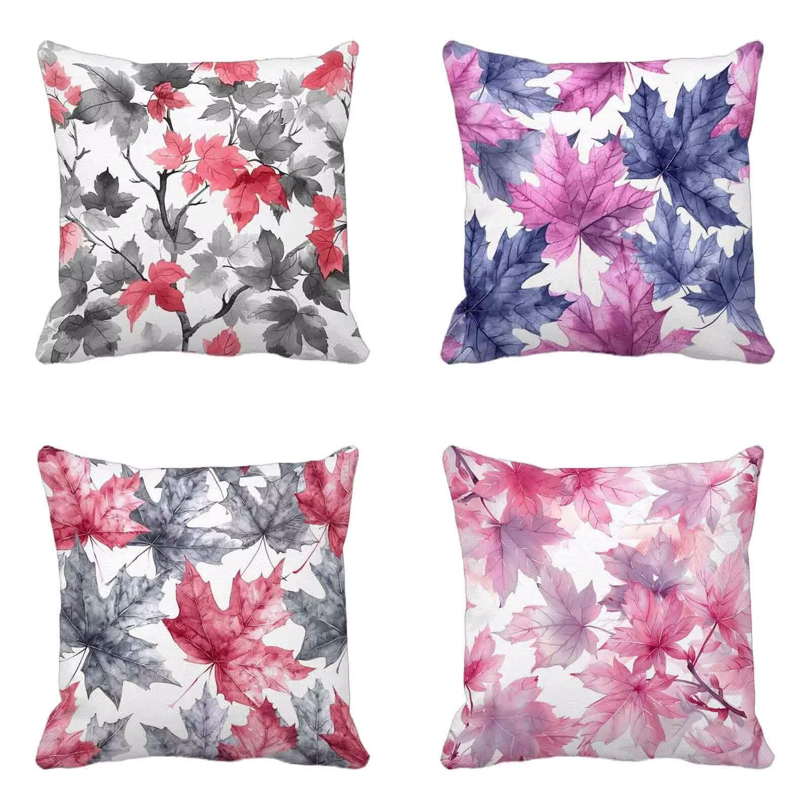 Coussin exterieur impermeable violet pour decorer une terrasse de jardin en lot de 4
