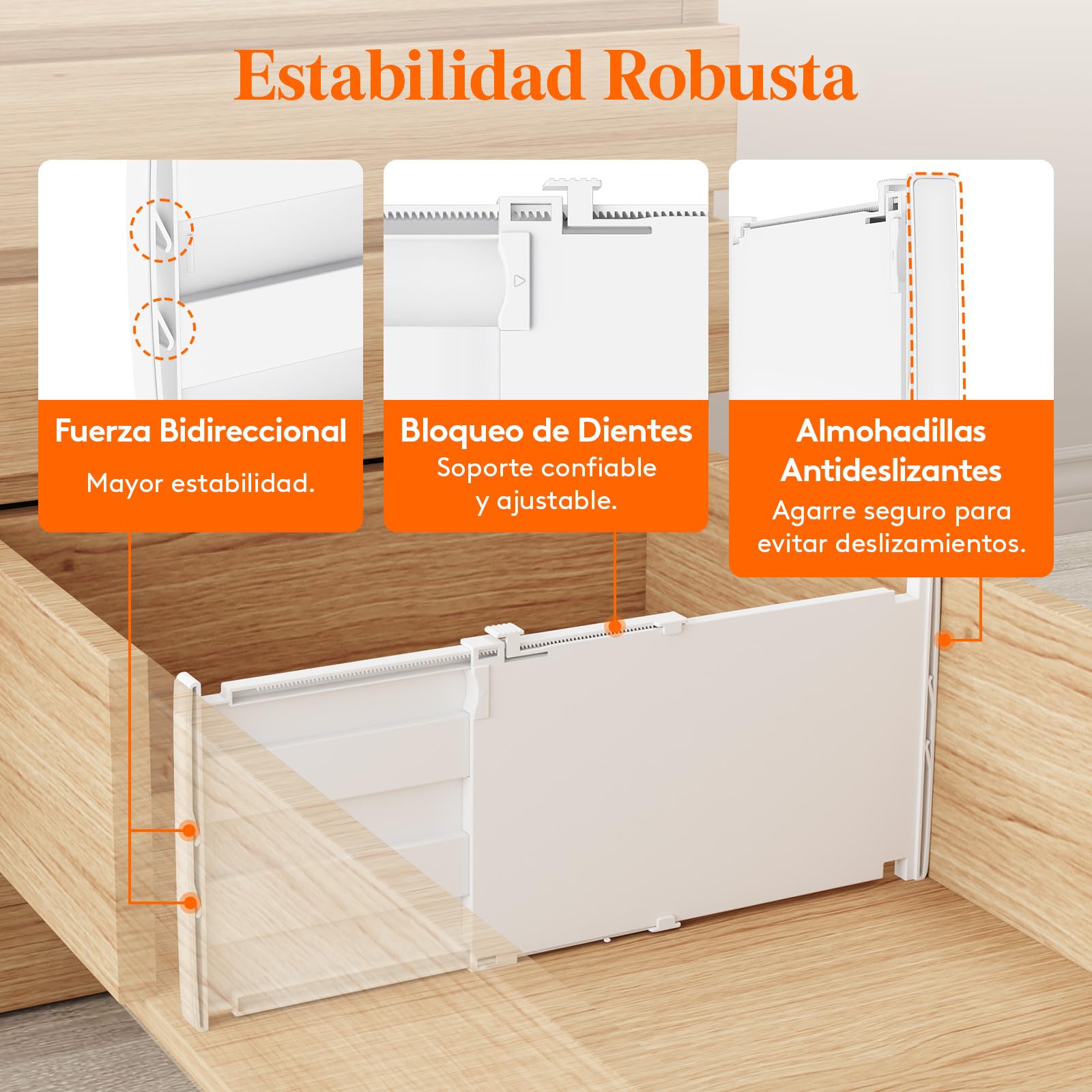 Lifewit Separadores de Cajones para Altura 20.5 cm, Ancho 35-55cm Divisores Ajustables para Armarios de Ropa, Organizador Plastico para Vestidores, Cocina, Baño, Tocadores y Escritorios, Juego de 8