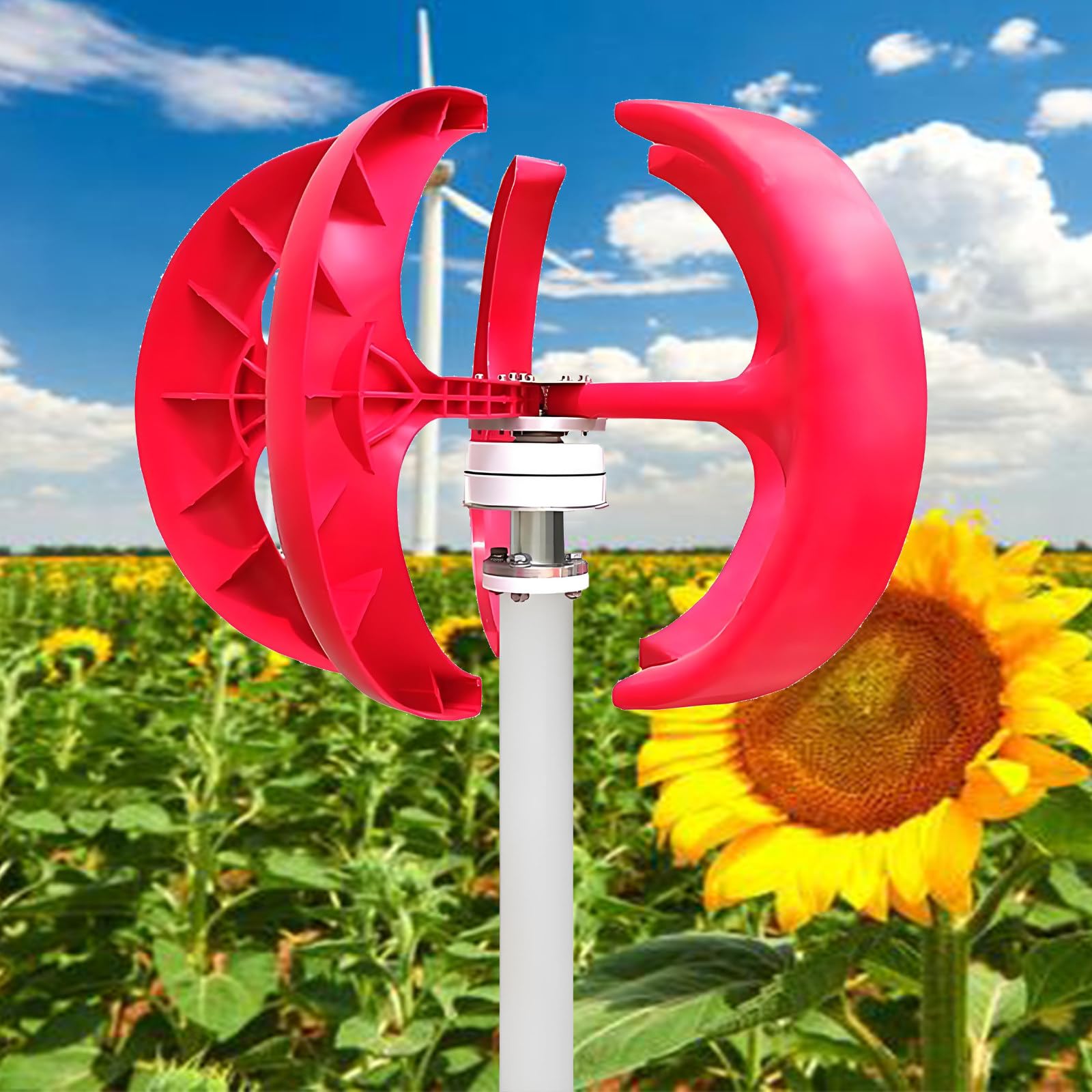 Turbine Eoliche, Generatore di Turbina Eolica Verticale per Giardino e Barca Motore Eolico con Regolatore, con Regolatore per Casa, Fattoria, Lampione Stradale, Camper, Barche e Cabine 100W12v