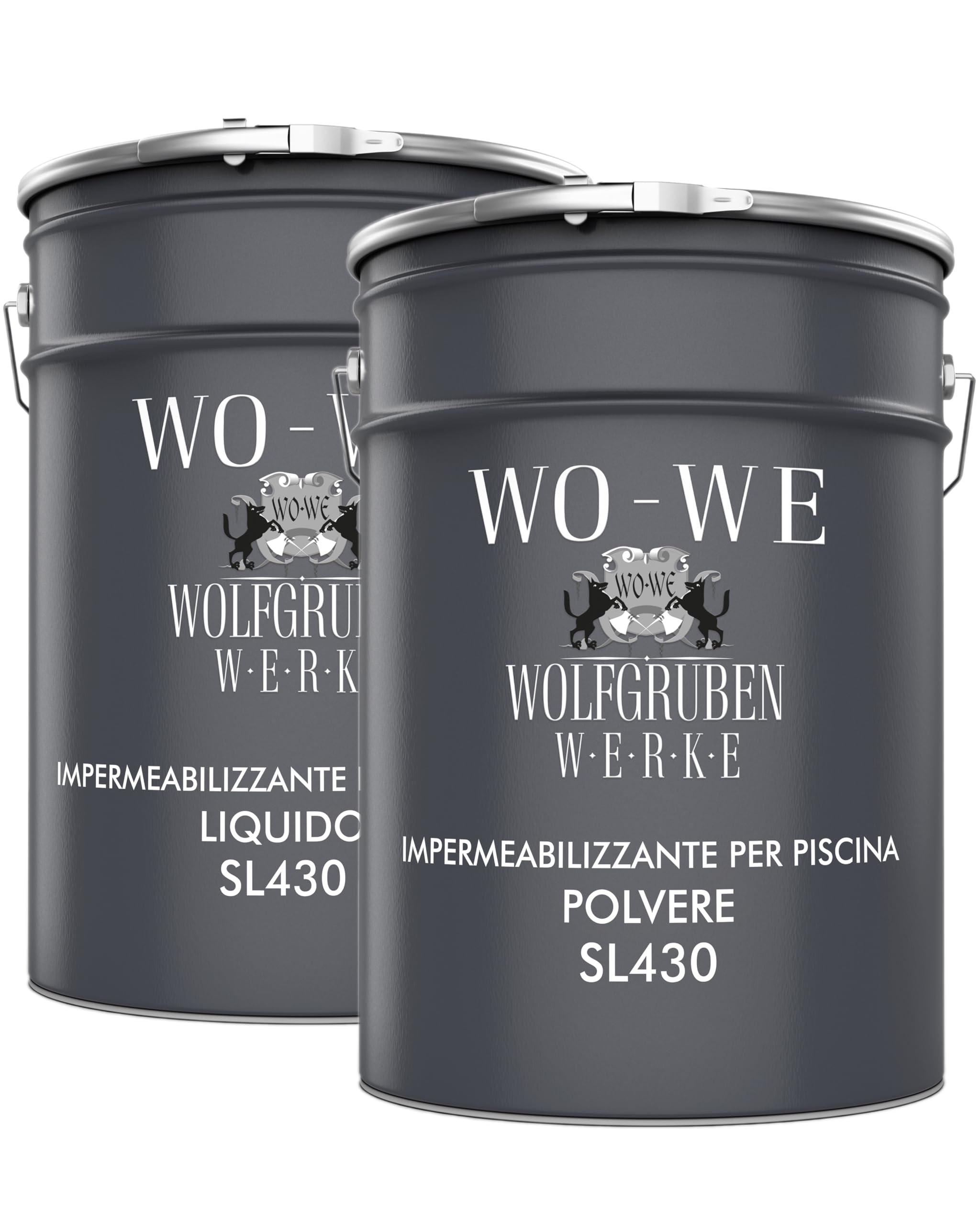 WO-WE Sigillante per piscine 2K Impermeabilizzante Bicomponente per cemento Grigio SL430-10kg