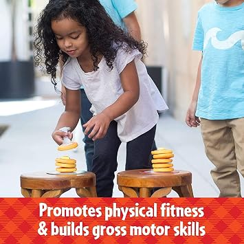 Educational Insights Pancake Pile-Up - Relay Race Games for Kids, Gross Motor Preschool Games for 4 Year Olds, Birthday Party Activities, Matching and Patterning Toddler Game