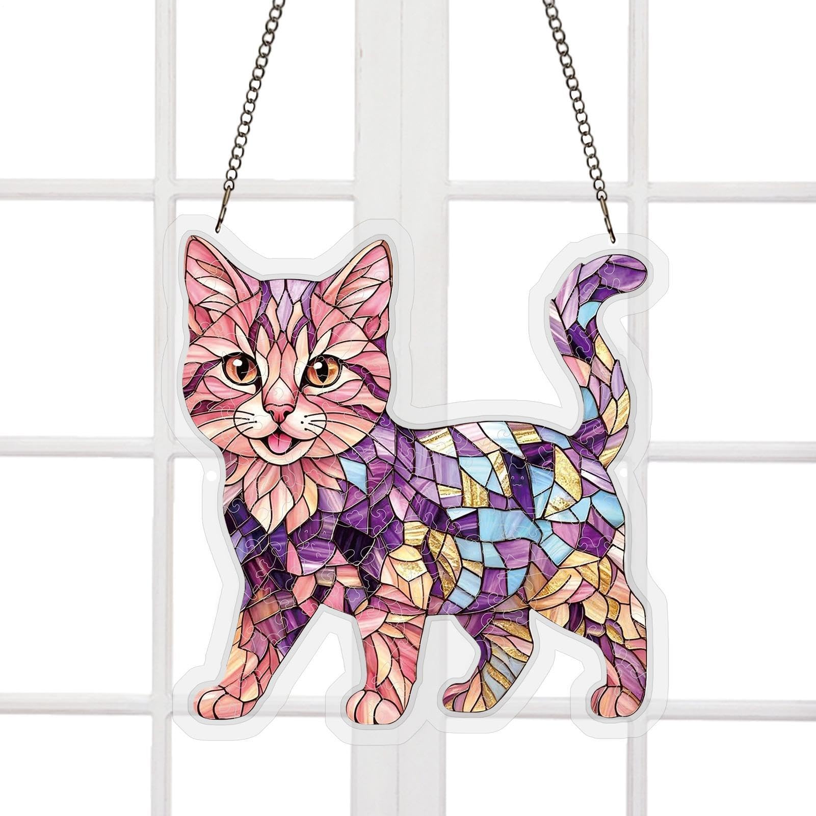Attrape-chat acrylique pour égayer une fenêtre sombre ou un salon
