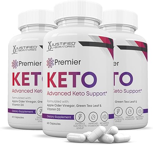Paquete de 3 píldoras Premier Keto ACV de 1275 mg de mezcla de apoyo cetogénico, alternativa a las gomitas formuladas con vinagre de sidra de