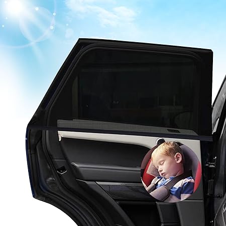Pare-Soleil Voiture Lunette Arrière 2 Pièces – Chaussette Anti-UV Anti-Moustique Respirante Pour Enfants & Animaux