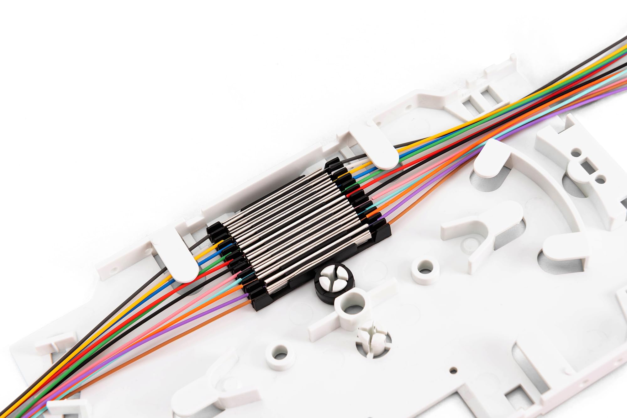 DIGITUS Protección contra empalmes por crimpado FO – 150 unidades – para cables de fibra óptica – cierre por presión – ángulo de apertura de 52 grados – protege contra vibraciones y micromovimientos