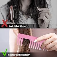Vista 95 de Patelai Wide Tooth Comb Large Hair Detangling Comb for Curly, Wet Dry Hair, No Handle Detangler Accessories(White, Cyan)
