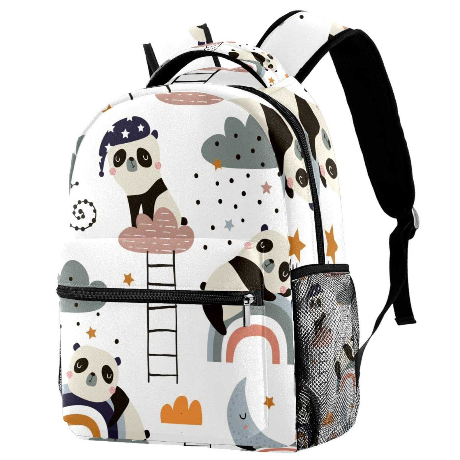 Sac à dos pandas de nuages arc-en-ciel pour soulager le dos des étudiants - 7
