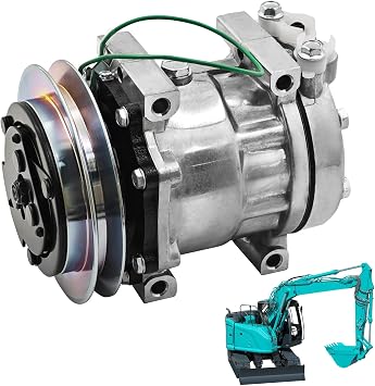 AC Air Conditioning Compressor Fit for Kobelco SK135SR SK850LC | Fit For Caterpillar 308D Replace 189-2746 509-3991 259-7245