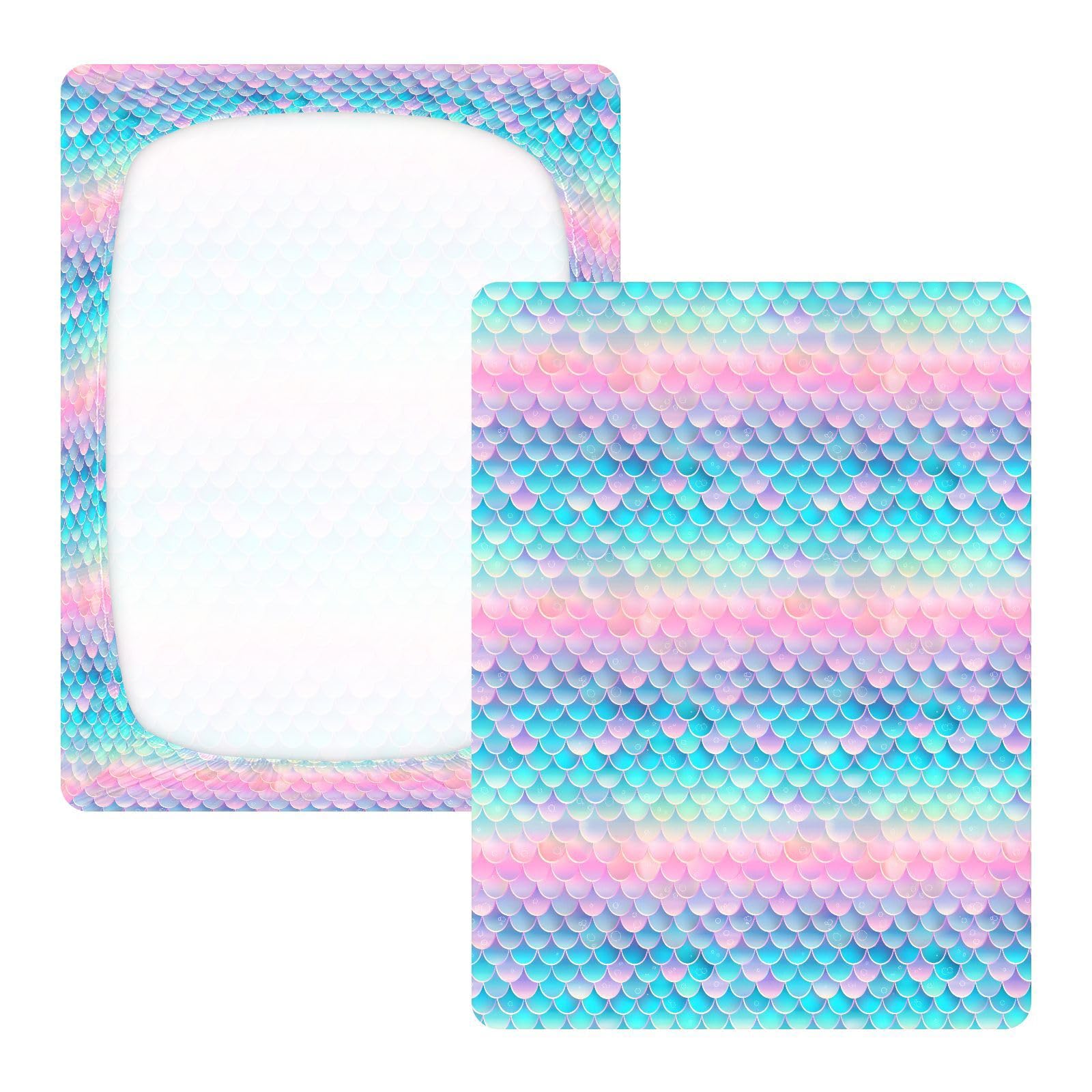 Fischschuppen-Spannbetttuch für Babybett, für Jungen und Mädchen, weich, Standard-Matratze, Spannbetttuch 71,1 x 132,1 cm