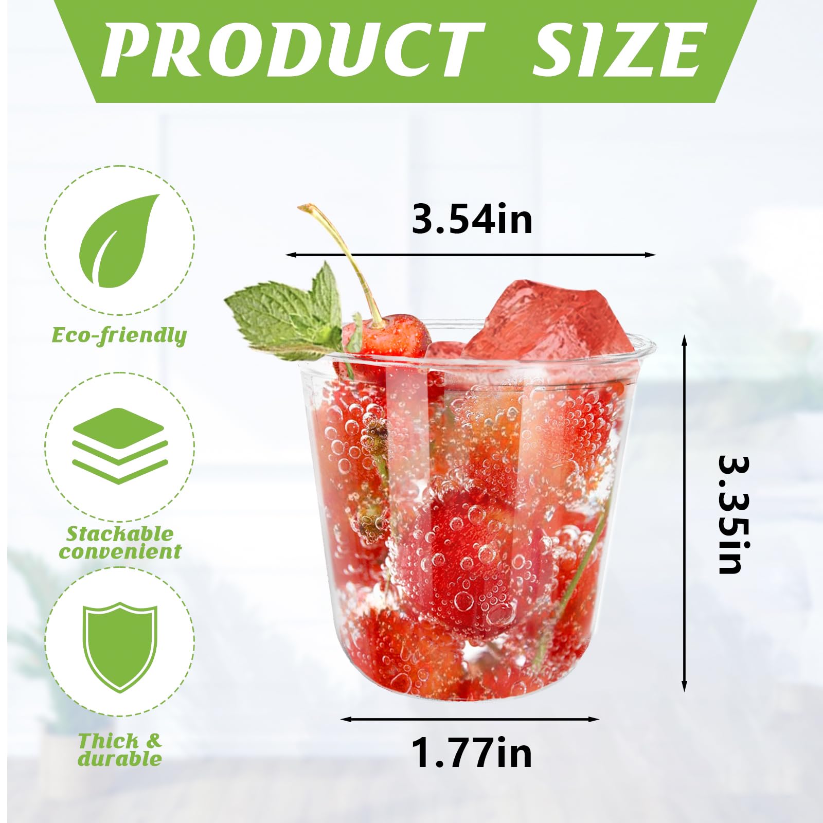 Xuelimei 9oz Disposable Stemless Glasses,PET Disposable Drinking Cups,Cold Party Clear Plastic Wine Glasses for Parties Birthday,Wedding,Meeting,Christmas Party Supplies. (Transparent)