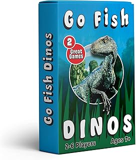Go Fish Dinos - combines classic Go Fish with the fastest, meanest, largest, smartest dinosaurs that have roamed the earth. Ages 7 and up.
