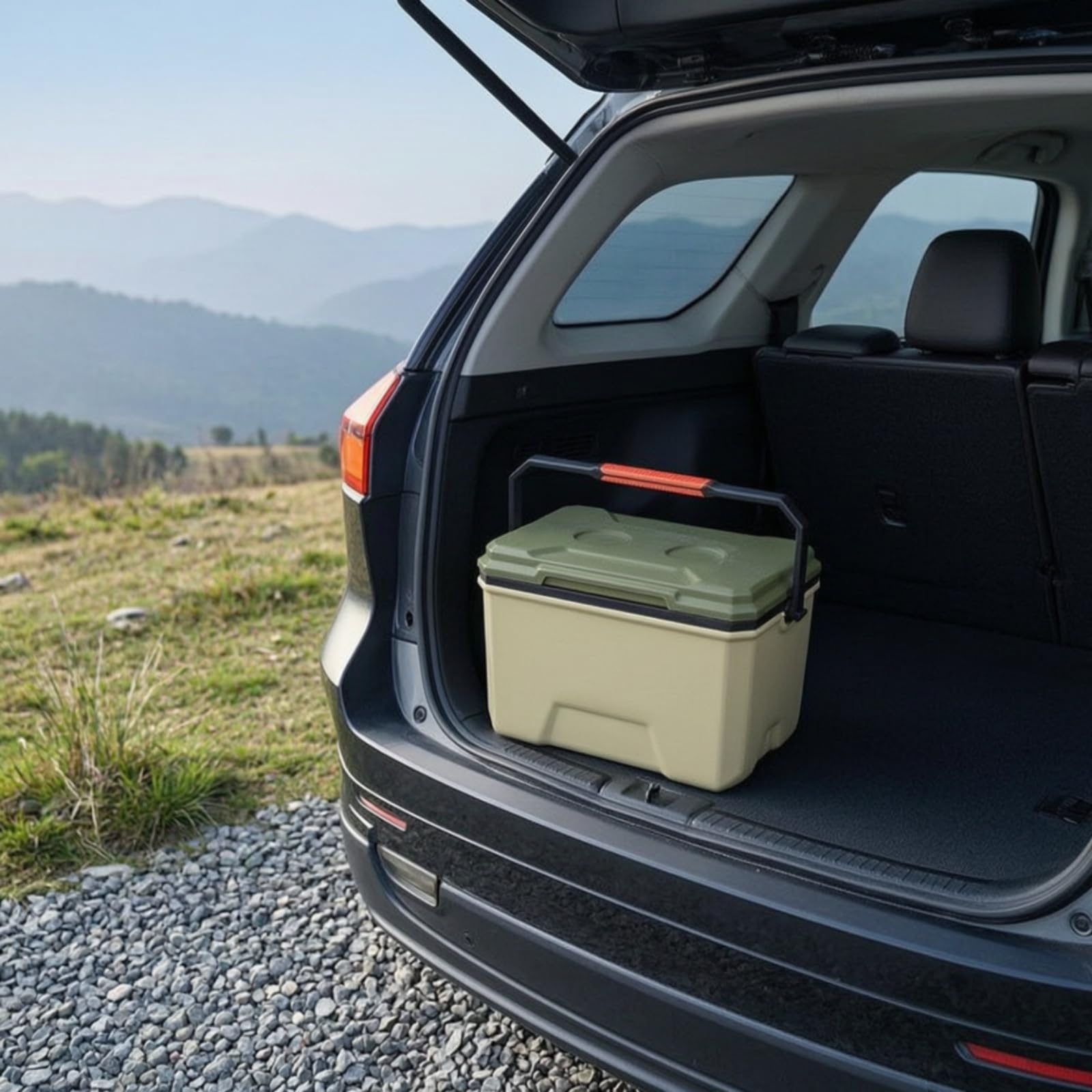 Kühlbox mit Tragegriff tragbar Isolierbox mit Becherhaltern isoliert Kühlbox Deckel für Wohnmobilbesitzer, Outdoor-Begeisterte, Camping, Picknick