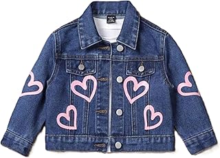 Generic Kids Denim Jacket with Heart Print