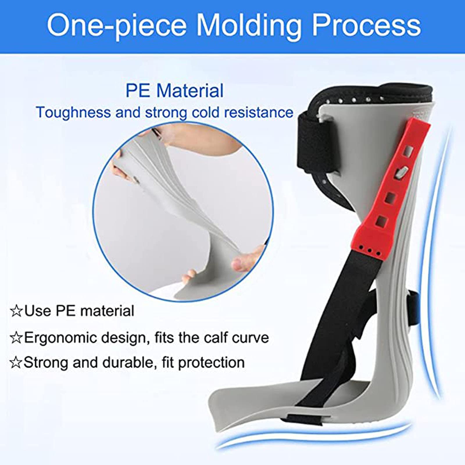 Férula De Soporte De Pie Caído para Tobillo, Órtesis De Pie Y Tobillo AFO, Ideal para Pie Flácido para Hombres Y Mujeres,Right,M