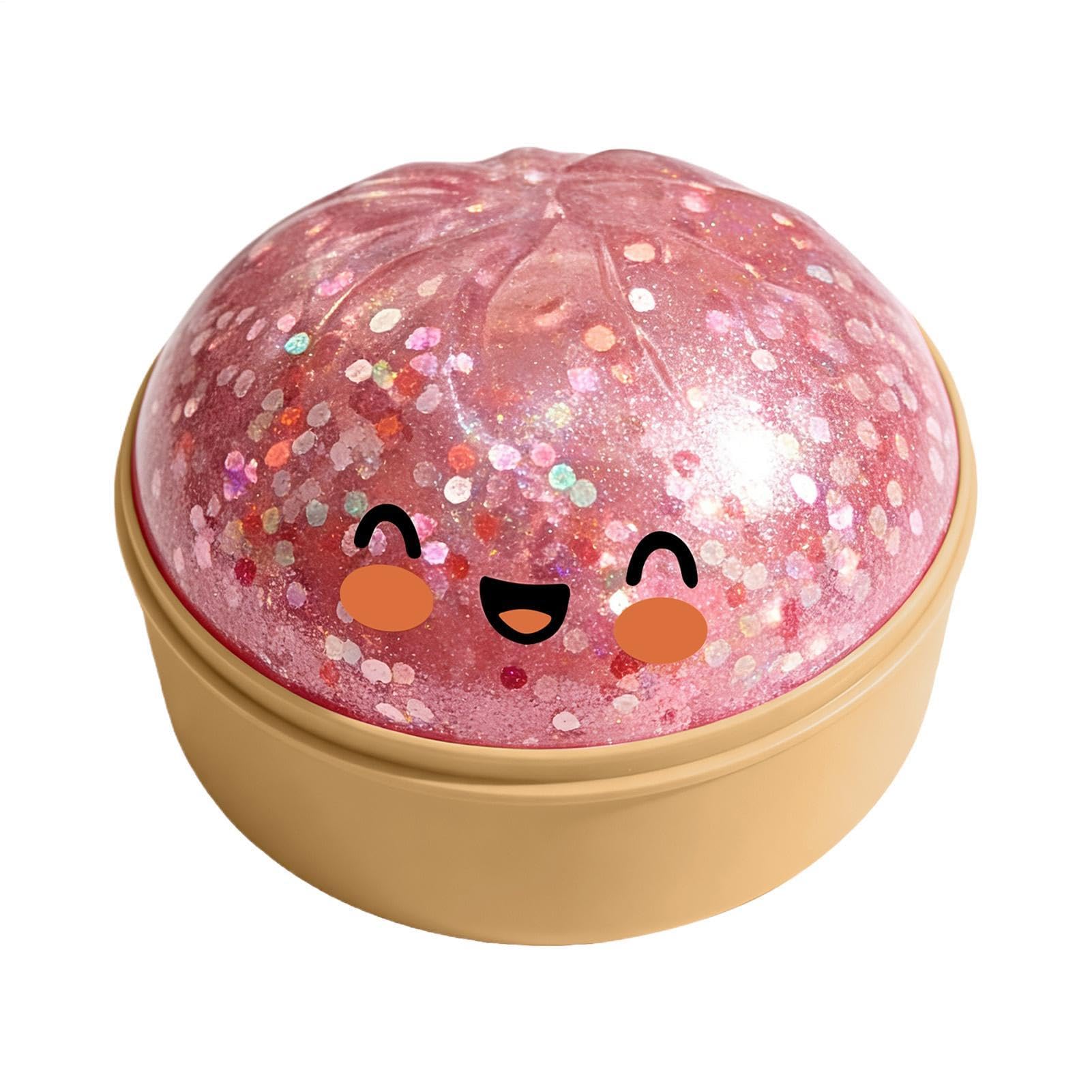 Glitter Dumplings Squishys, Myster-y Dumpling Squishys Sorpresas con Brillo, Dumplings Antiestrés Juguetes con Cajas Vaporera, Juguete Bolas Anti Estrés Bollo Bao, Anti Estrés Bollo Bao para Adultos