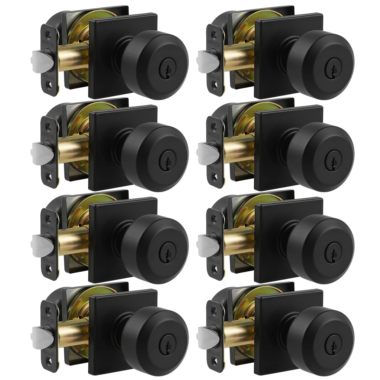 Privacy Door Knob with Key - Black -9