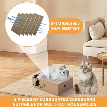 Cat Scratching Board Cats Scratching Pad with Box Reversible Cat Scratcher