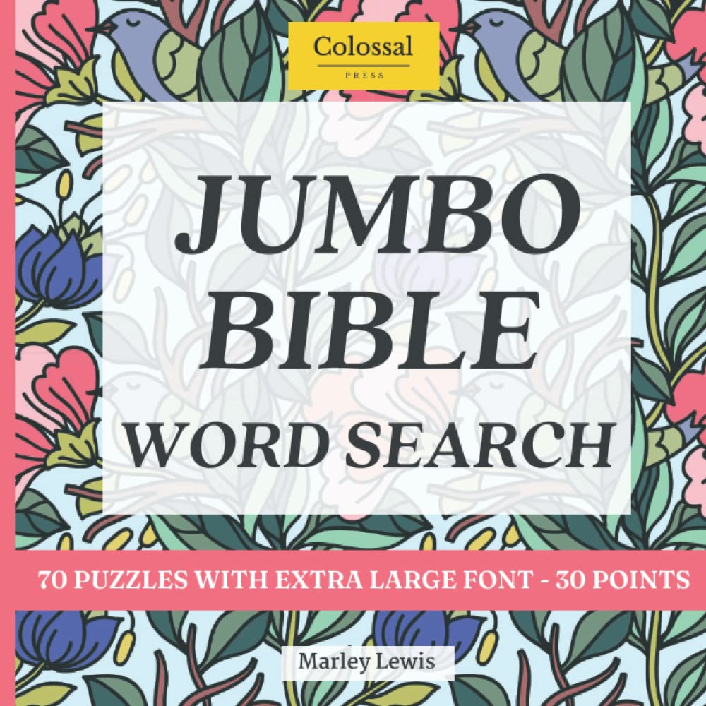 Jumbo Word Search for Seniors - Bible Word Search Large Print: Extra large print word search puzzles for seniors - This Bible word search for adults ... search puzzles. Word search large print book.