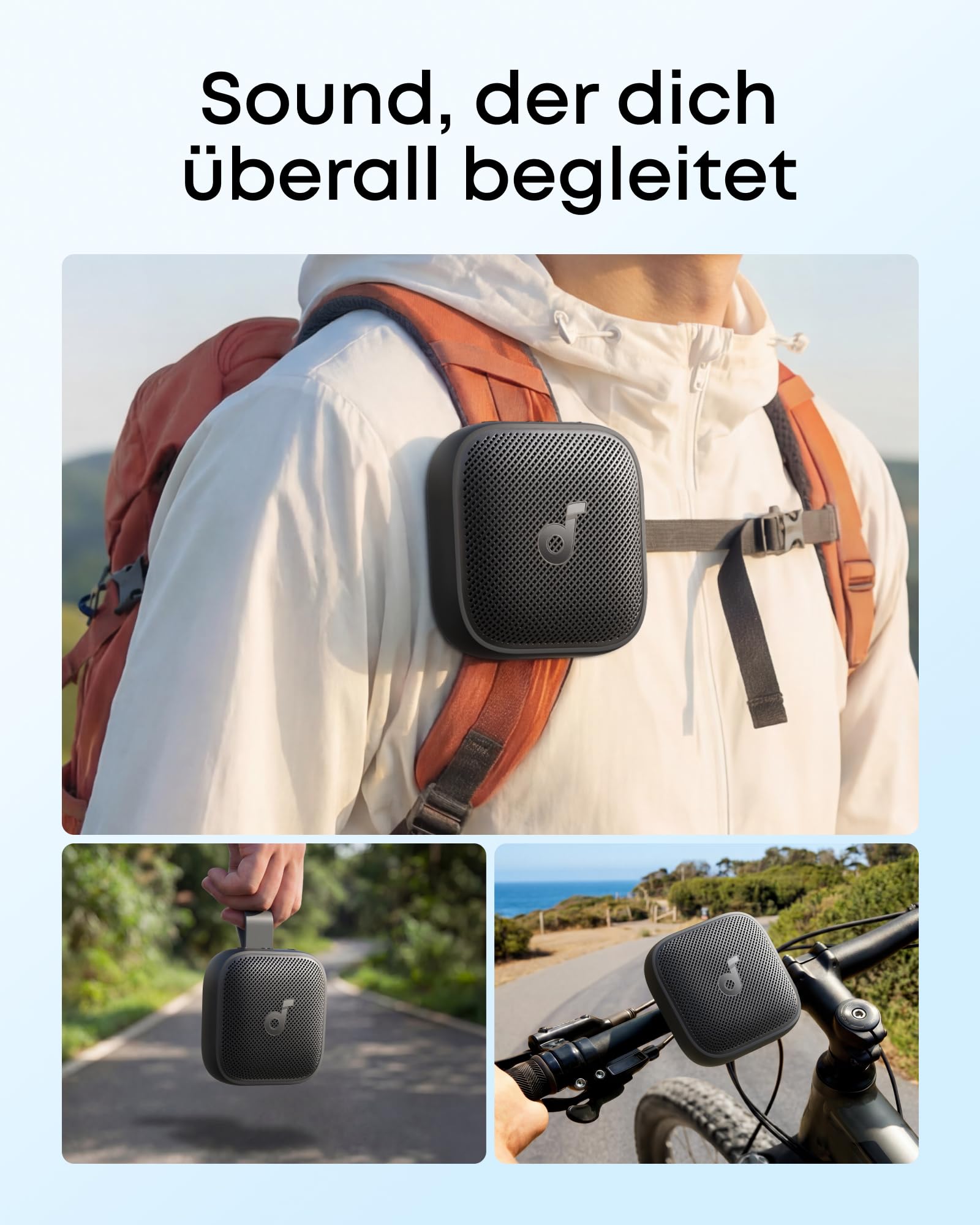 soundcore Boom Go 3i by Anker, tragbarer Lautsprecher mit 15W Sound, 24h Spielzeit, BassUp 2.0, Ladefunktion, Bluetooth 6.0, RGB Lichtshow, IP68 wasserfester Lautsprecher zum Wandern/Campen (Schwarz)