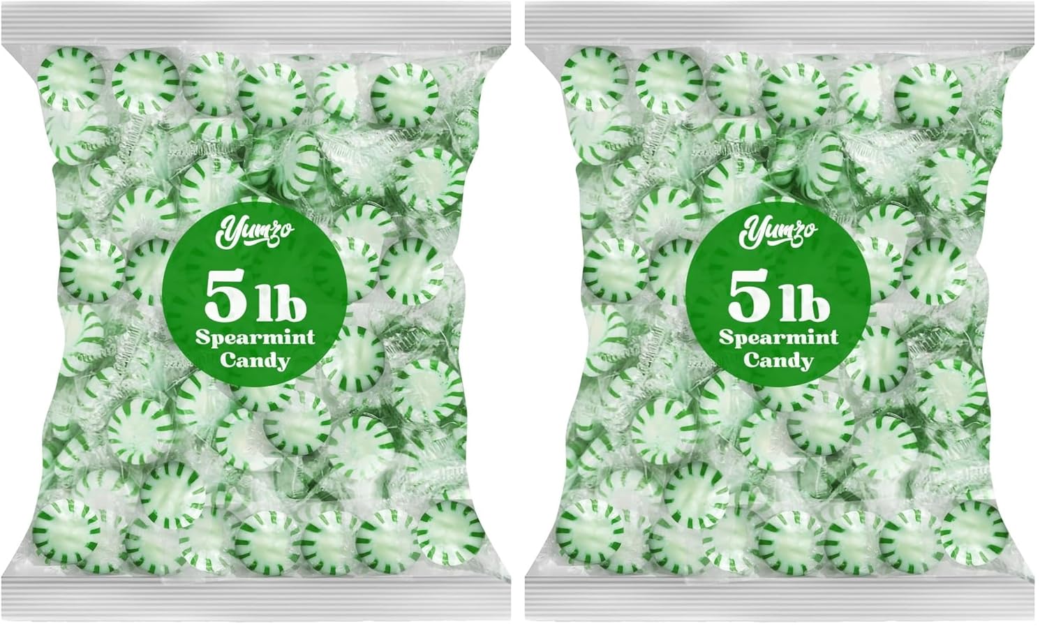 Starlight Spearmint Individually Wrapped, Starlight Mints Bulk Individually Wrapped Spearmint Candy for Office, Hard Candy Starlight Mints for Cool Breath, 5lb (Pack of 2)