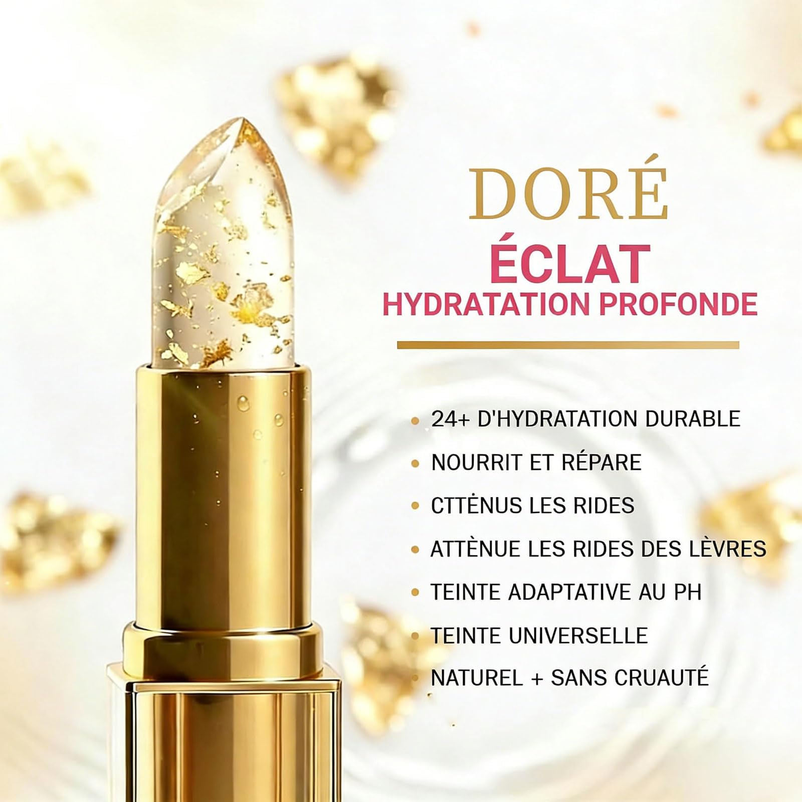 Reveline Rouge à LèVres, Rouge à LèVres Longue Tenue, Rouge A Levre Ph De La Peau Reveline, Baume Hydratant Longue Tenue 24h, Avec Effet De Changement De Couleur, Naturelle Brillant à LèVres (1PC)