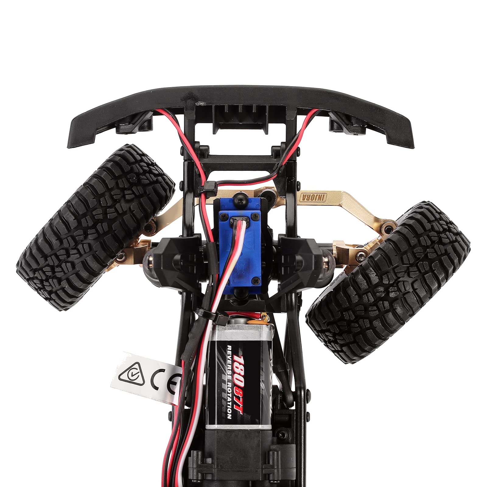INJORA Laiton Caster Bloque Les Hubs C, Blocs de Direction Knuckle et Kit de Liaison de Direction pour TRX4M 1/18 RC Crawler Upgrade Parts,Laiton
