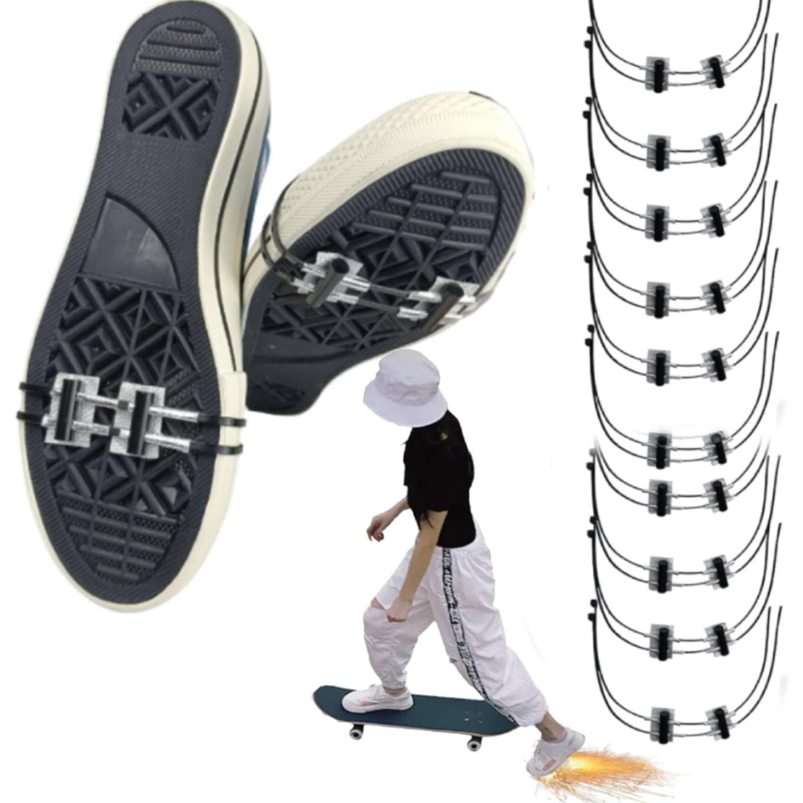 10Pcs Bicycle Friction Spark Tool Pads, Motorcycle, Bicycle Pads, Skateboard Accessories, Foot Brake Sparking Foot Pressure Slider Riding Shoe Covers