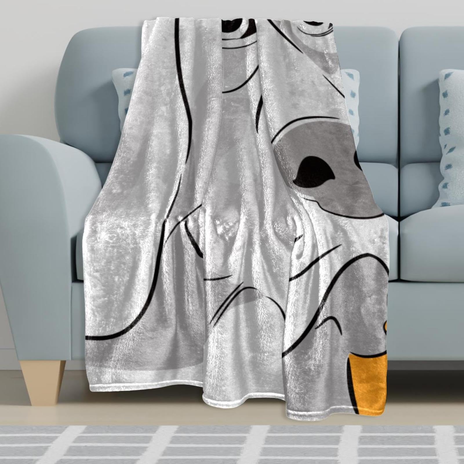 Couverture Polaire Chien Jaune Couverture Plaid Chaude Douce pour Lits Canapés Chaises Divans 150×200cm