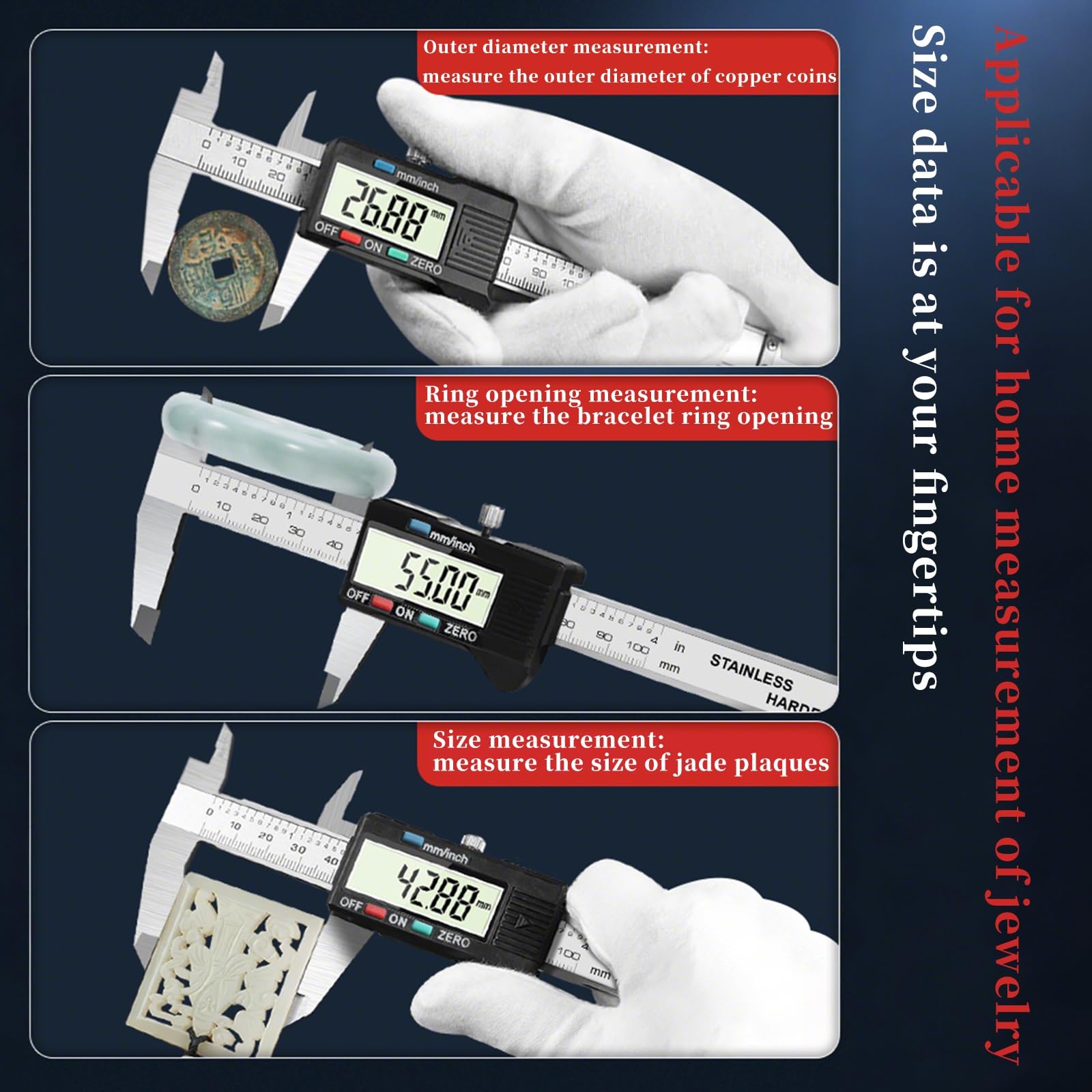 Mini calibro digitale da 100 mm, calibro a corsoio tascabile di precisione da 0,01 mm, per anelli, bracciali, gioielli, acciaio inossidabile, display LCD, a batteria, ideale per fai da te e piccole