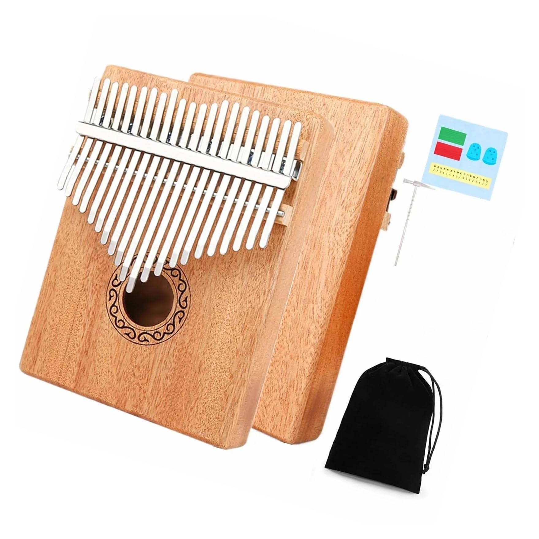17/21 Klucz Drewniany Kalimba Z Drewna Mahoniowego Przenośny Odpowiedni Dla Początkujących(21keys)